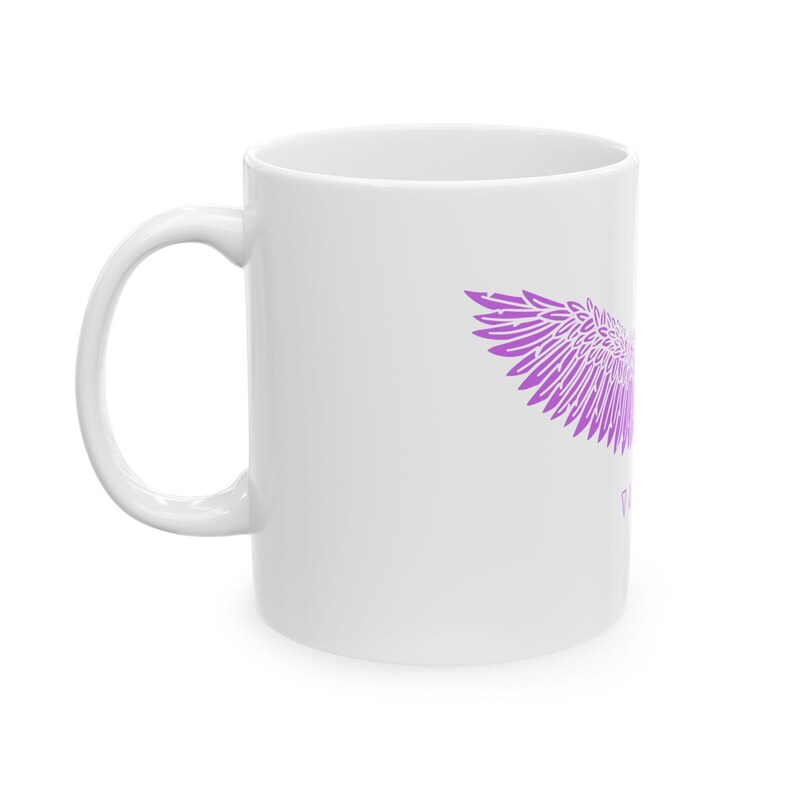 Viking Mug, Valkyrie Mug, Norse Angel, Shield Maiden, Viking Kitchen, Norse Mug, Purple Valkyrie Wings, Angel Wings Decor, Purple Mugs