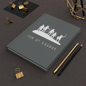 Ragnar Notebook, Vikings, Nordic Notebook, Norse Journal, Viking Gift, Odin, Gray Notebook, Blank Diary, Bjorn Ironside, Ivar the Boneless