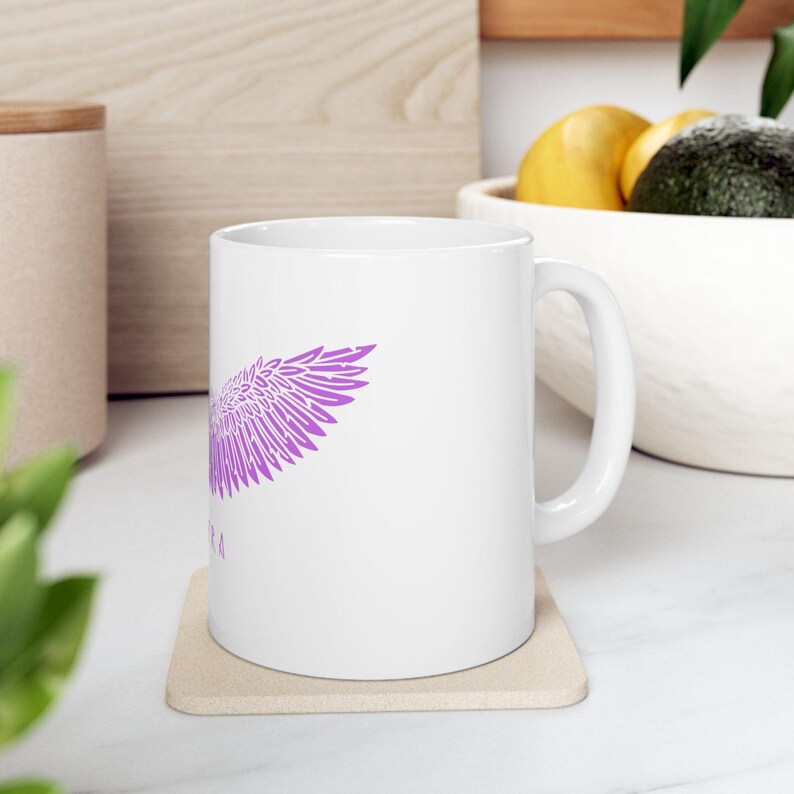 Viking Mug, Valkyrie Mug, Norse Angel, Shield Maiden, Viking Kitchen, Norse Mug, Purple Valkyrie Wings, Angel Wings Decor, Purple Mugs