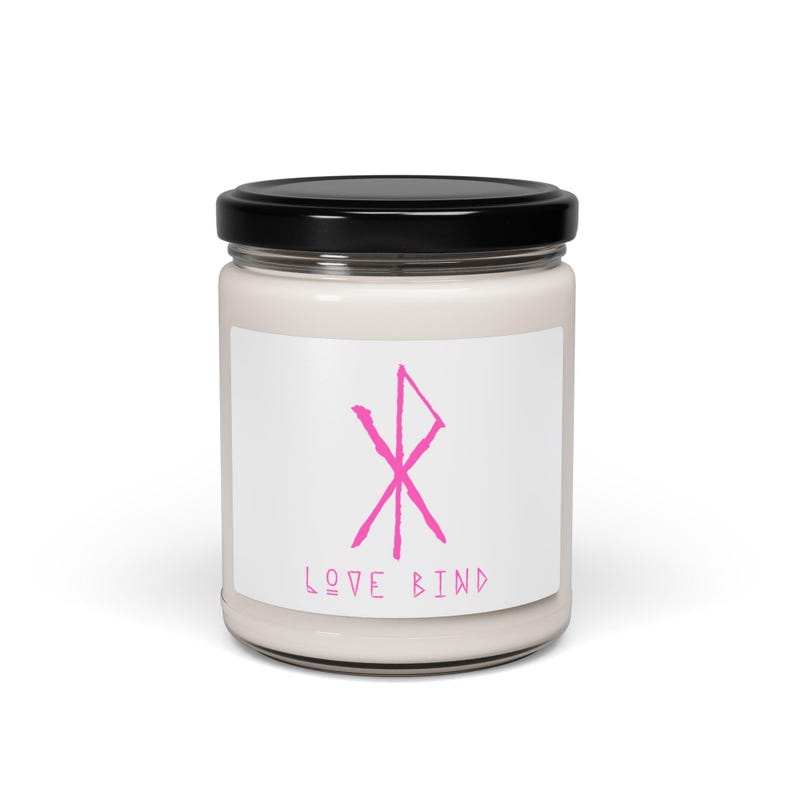 Romance Candle for Her, Viking Candle, Norse Runes Love Candle for Viking Fan, Viking Gift for Valentine's Day, Anniversary, Nordic Candle