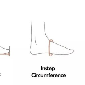 Pu&ograve; includere: Diagramma che mostra come misurare la lunghezza del piede, la circonferenza del collo del piede e la circonferenza dell'articolazione.