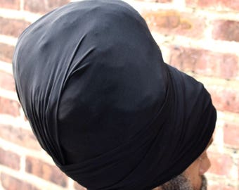 Men Black Tubular Head-Wrap