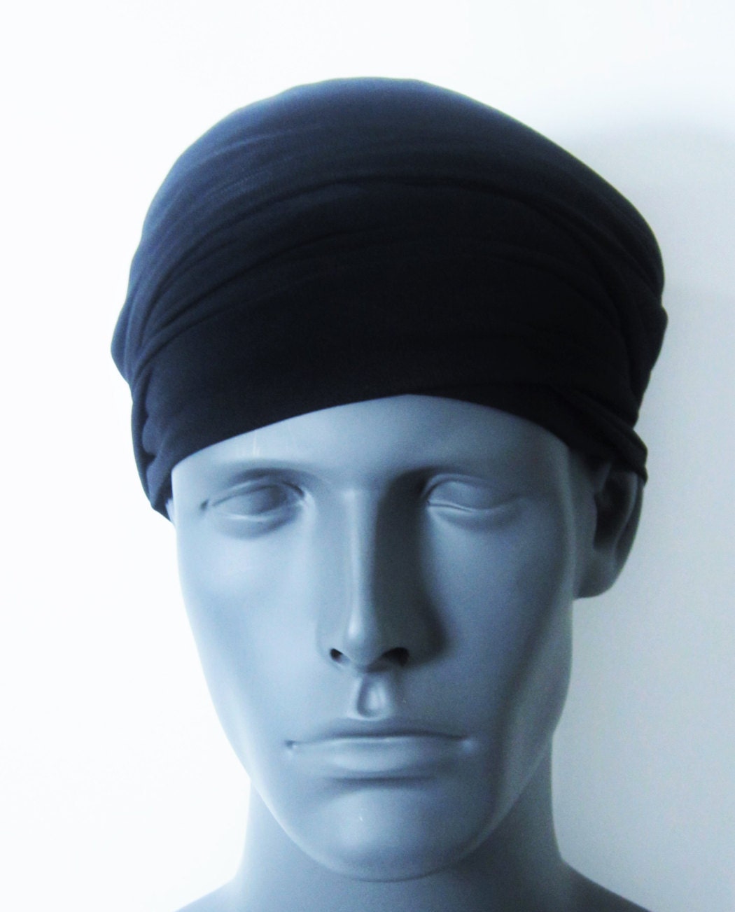 Men -  Black EZ PZ  Turban Wrap For Short Hair Or Bald Head-  One Siz…