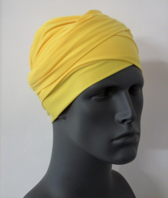 Men Yellow Ez Pz Turban Wrap For Short Hair Or Bald Head Etsy
