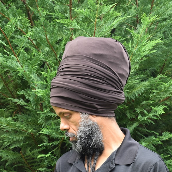 Men Brown Tubular Head-Wrap