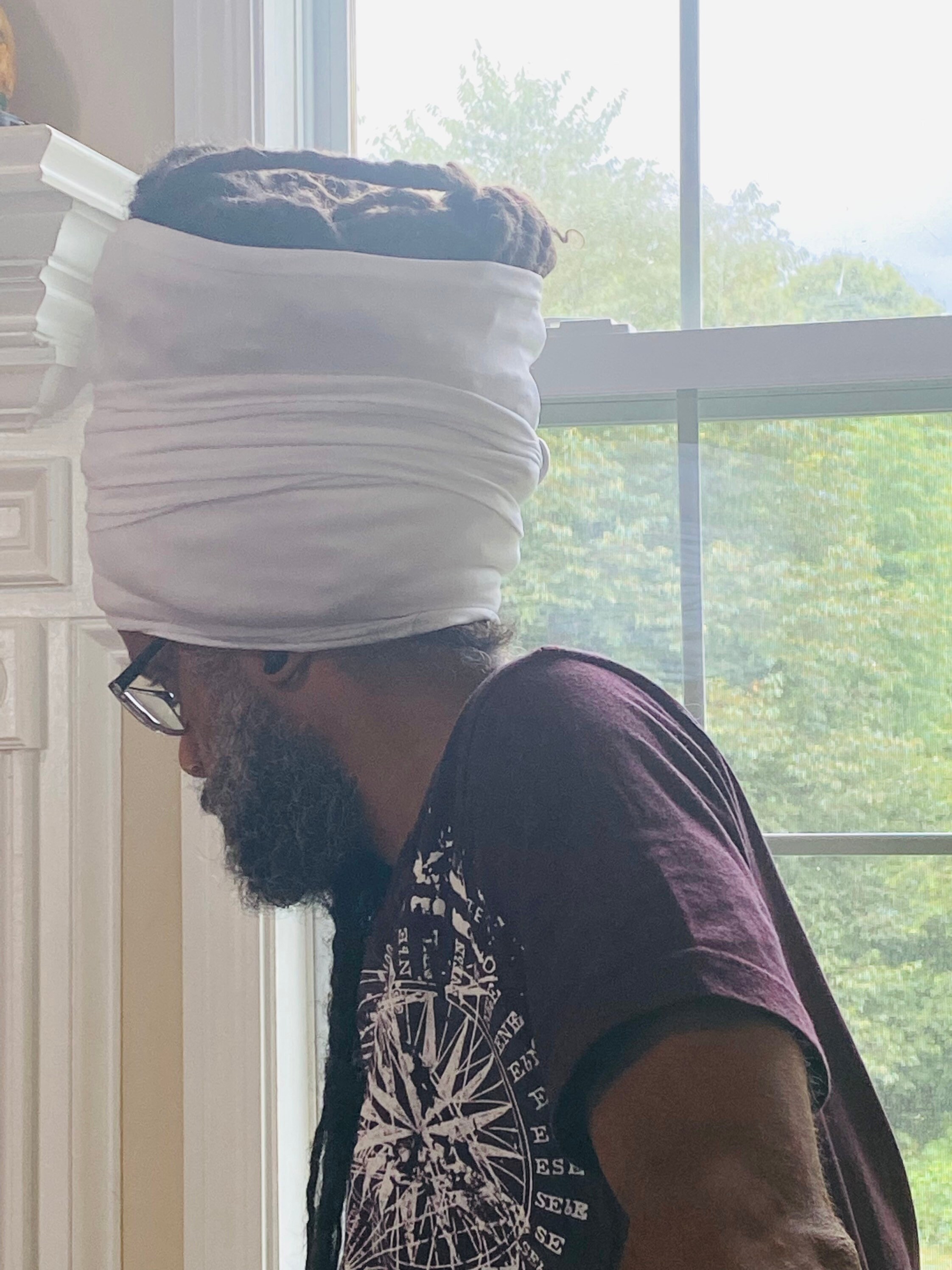 White Tube Wrap men Hats Dread Locs Hat 