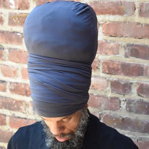 Gray EZ Wrap - Ready Wraps- Stretch Turban- Stretch Wraps-Men- Dread Locs Men- Choose a Length