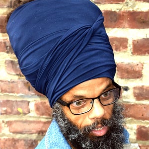 Gorro tubular azul marino para hombre - Gorro para rastas - Turbante - Elige el largo