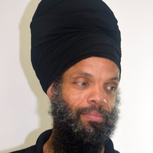 Sombrero negro tipo tubo para hombre - Sombreros para hombre - Sombrero con rastas - Turbante - Elige el largo