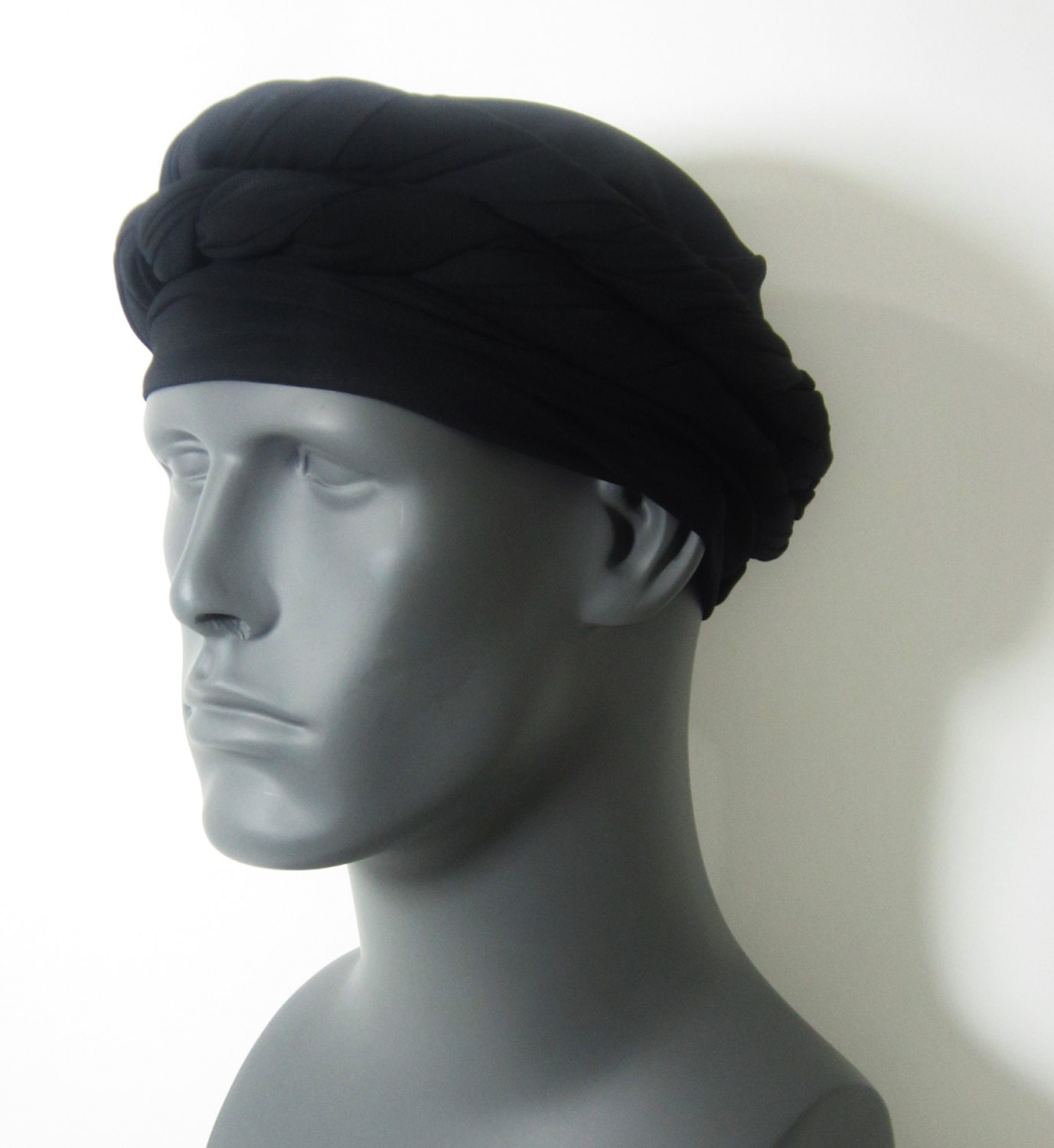 Men Black EZ PZ Turban Wrap for Short Hair or Bald Head One Etsy
