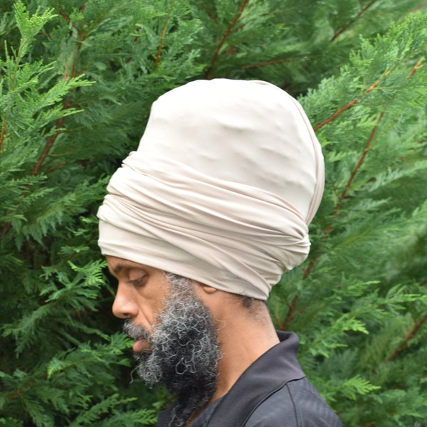 Men Tan Tubular Head-Wrap