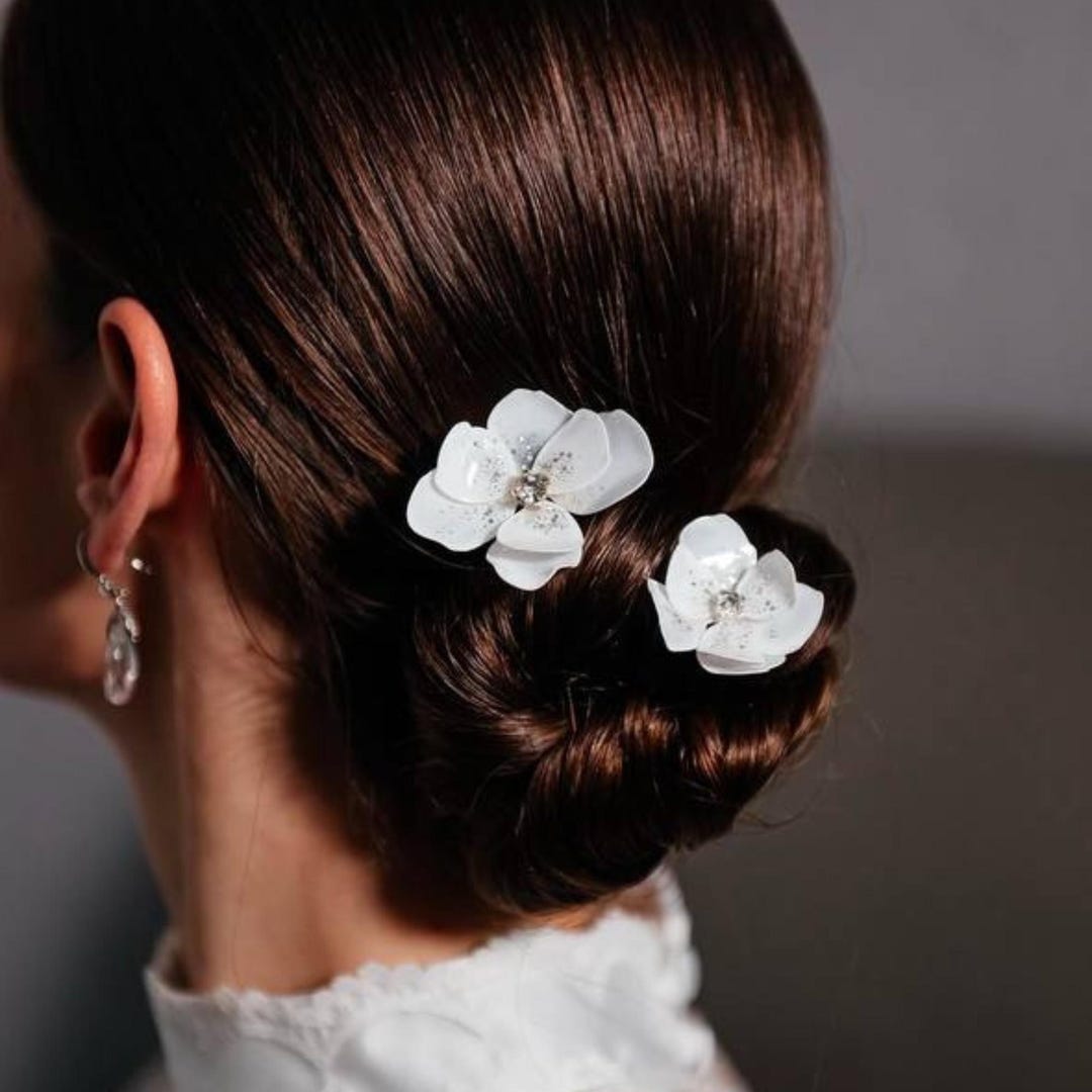 Set of 2 Flower Bridal Hair Pins. Wedding Hair Pins. Flowers Hair Pins ...