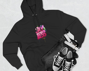 Sudadera con capucha de vellón con grafiti, estilo urbano, regalo acogedor para adolescentes, atuendo de festival, diseño de arte callejero divertido, sudadera de tres paneles, adolescente