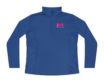 Breast cancer Ladies Quarter-Zip Pullover, Stylish Athletic Top, Breast Cancer Awareness Sweatshirt, Casual Layering