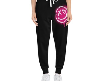 Trendy Joggers with Smile Design, Comfortable Athletic Pants for Gym, Casual Wear, Unisex Lounge Pants, Perfect Gift for Fitness Lovers