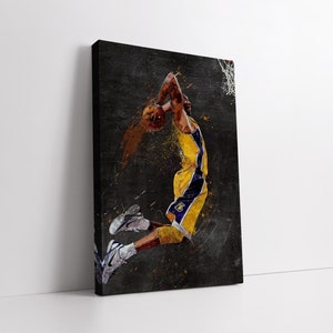 Kobe Bryant Leinwanddruck Los Angeles Lakers Basketball Kunstwerk NBA Wand-Kunstdruck Wohnkultur L76 Geburtstagsgeschenk