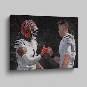 Joe Burrow Framed Canvas Print Cincinnati Bengals Poster Football Artwork NFL Wall Art Print Home Decor  L154 Birthday Gift