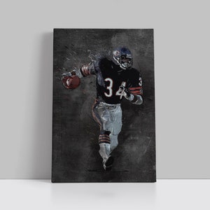 Walter Payton Travis Kelce Framed Canvas Print Chicago Bears Poster Football Artwork NFL Wall Art Print Home Decor  L184 Birthday Gift