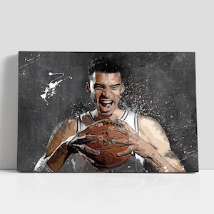 Victor Wembanyama Leinwanddruck San Antonio Spurs Poster Basketball Kunstwerk NBA Wand Kunst Wohnkultur L92 Geburtstagsgeschenk