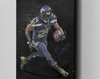 Marshawn Lynch Framed Canvas Print Seattle Seahawks Poster Football Artwork NFL Wall Art Print Home Decor  L165 Birthday Gift