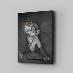 Aaron Judge Impressão em tela emoldurada Pôster do New York Yankees Arte de beisebol Impressão de parede da MLB Decoração para casa Presente de aniversário L1