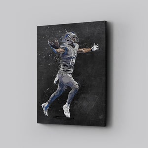 Amon-Ra St. Brown Framed Canvas Print Detroit Lions Poster Football Artwork NFL Wall Art Print Home Decor  L133 Birthday Gift