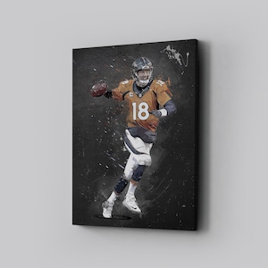 Peyton Manning Framed Canvas Print Indianapolis Colts Poster Football Artwork NFL Wall Art Print Home Decor  L173 Birthday Gift