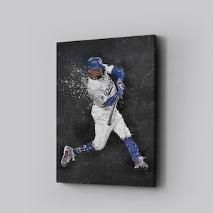 Impressão em tela emoldurada Mookie Betts pôster do Los Angeles Dodgers arte de beisebol impressão de parede da MLB decoração para casa presente de aniversário L19