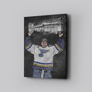 Jordan Binnington Framed Canvas Print St. Louis Blues Poster Hockey Artwork NHL Wall Art Print Home Decor  L42 Birthday Gift