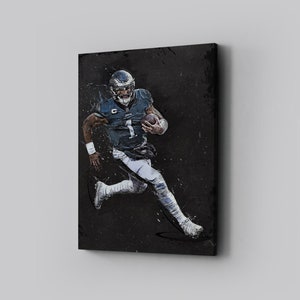 Jalen Hurts Framed Canvas Print Philadelphia Eagles Poster Football Artwork NFL Wall Art Print Home Decor  L151 Birthday Gift