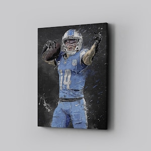Amon-Ra St. Brown Framed Canvas Print Detroit Lions Poster Football Artwork NFL Wall Art Print Home Decor  L134 Birthday Gift