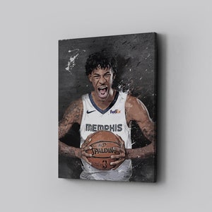Ja Morant Framed Canvas Print Memphis Grizzlies Poster Basketball Artwork NBA Wall Art Print Home Decor  L66 Birthday Gift