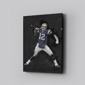 Tom Brady Framed Canvas Print New England Patriots Poster Football Artwork NFL Wall Art Print Home Decor  L178 Birthday Gift