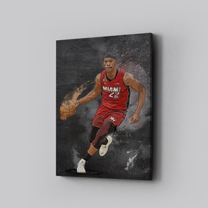 Jimmy Butler Framed Canvas Print Miami Heat Poster Basketball Artwork NBA Wall Art Print Home Decor  L71 Birthday Gift
