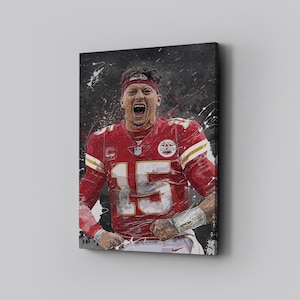 Patrick Mahomes Framed Canvas Print Kansas City Chiefs Poster Football Artwork NFL Wall Art Print Home Decor  L171 Birthday Gift
