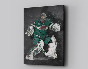 Marc-Andre Fleury Framed Canvas Print Minnesota Wild Poster Hockey Artwork NHL Wall Art Print Home Decor  L44 Birthday Gift