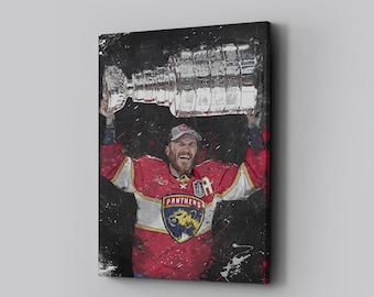 Matthew Tkachuk Framed Canvas Print Florida Panthers Poster Hockey Artwork NHL Wall Art Print Home Decor  L46 Birthday Gift