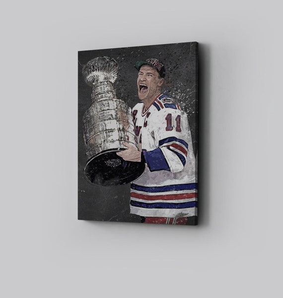 Mark Messier Framed Canvas Print New York Rangers Poster Hockey