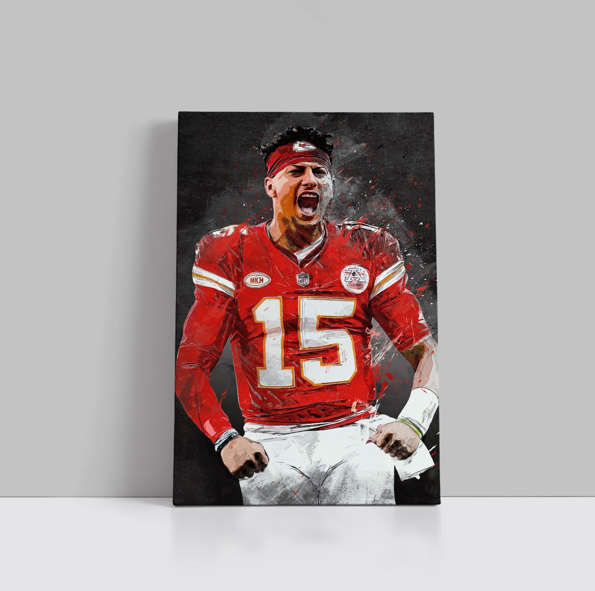 Patrick Mahomes Framed Canvas Print Kansas City Chiefs Poster Football Artwork NFL Wall Art Print Home Decor L164 Birthday Gift