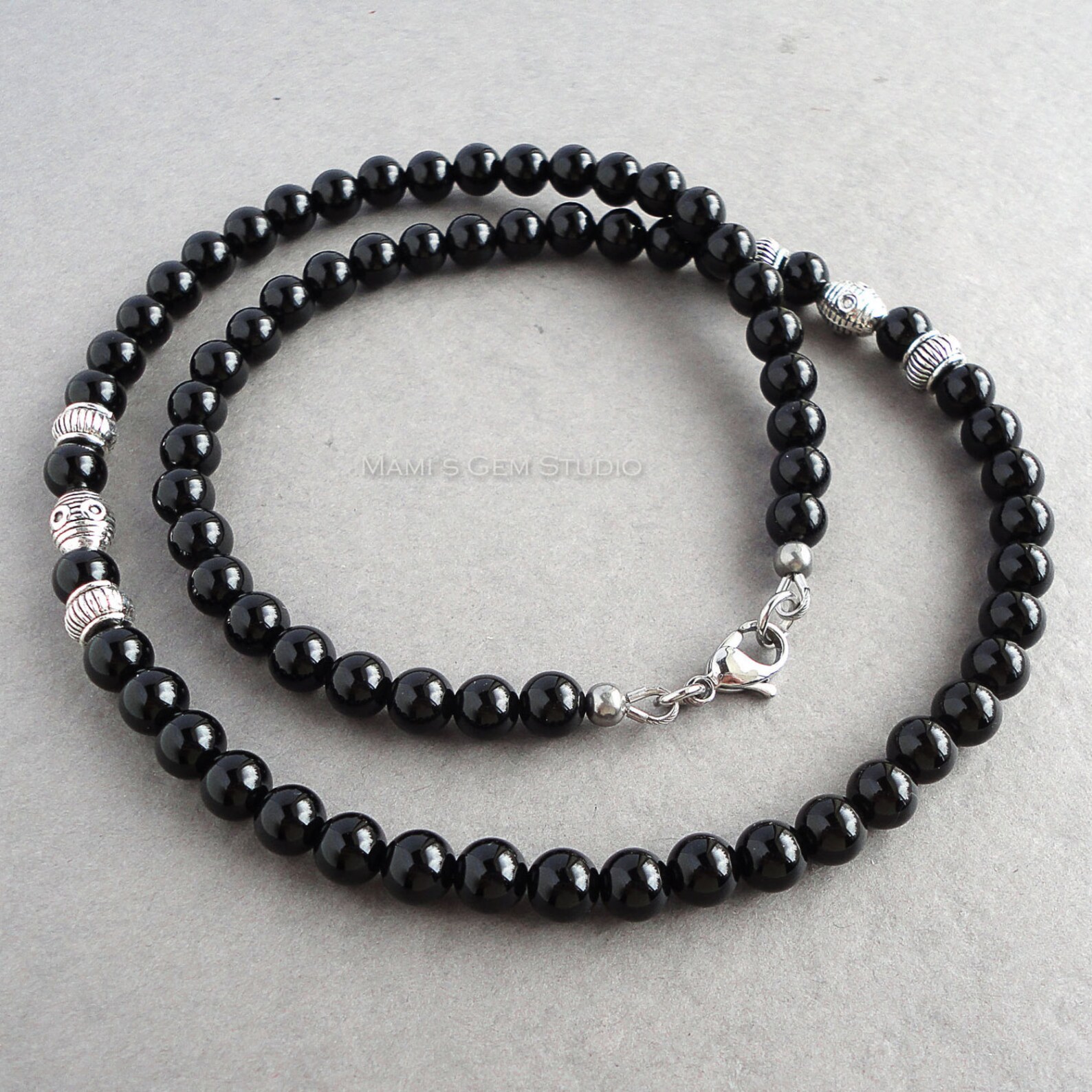 Black Onyx Mens Necklace Handmade Onyx Jewelry for Men Guys Etsy