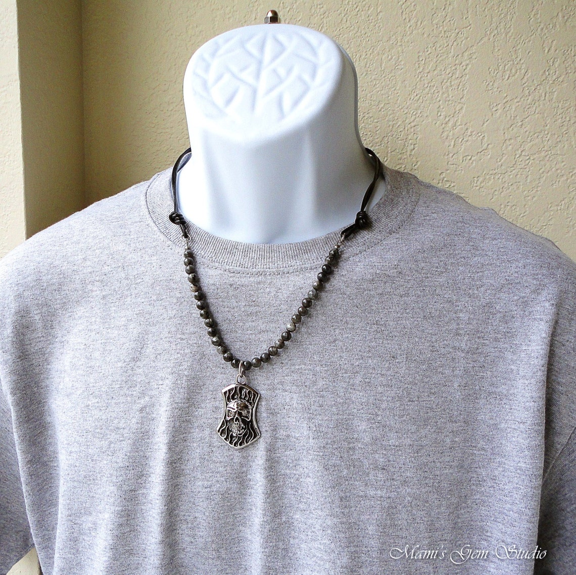 Labradorite necklace mens Clearance