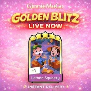 Monopoly Golden Blitz - Lemon Squeezy Set 18 - Monopoly_Go 5 Star Sticker - Fast Delivery