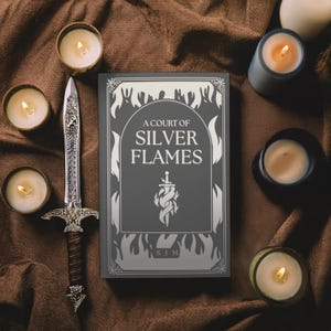 En hov av silverflammor bokbindningsomslag SVG-fil, ACOTAR-serien (digital nedladdning)