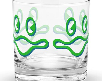 Vaso de cóctel Fishie Smile Rocks en un solo color / King Gizzard y el Mago Lagarto / KGLW / Regalo único