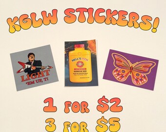 Juego de 3 pegatinas KGLW / Butterfly 3000 / Light em up T / Hells Itch / King Gizzard and the Lizard Wizards