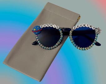 Gafas de sol tintadas Cosmic Country / Cosmic Country de Daniel Donato / DDCC / How Ya Dern / Gafas con diamantes de imitación / ¡Viene con estuche!