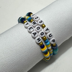 123 Yup Woo Yeah King Gizzard and the Lizard Wizard Friendship Beaded Bracelet | KGLW | Jewelry