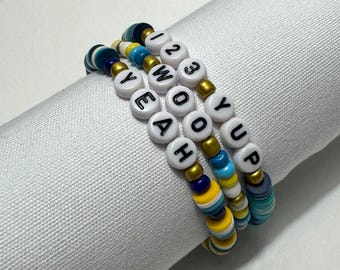 123 Yup Woo Yeah Pulsera de cuentas de la amistad del Rey Gizzard y el mago lagarto / KGLW / Joyería