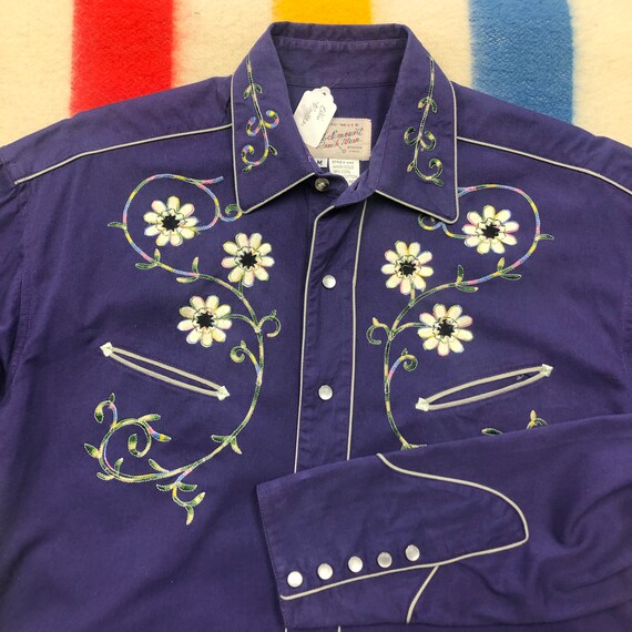 Men’s Medium Vintage Embroidered Western Shirt