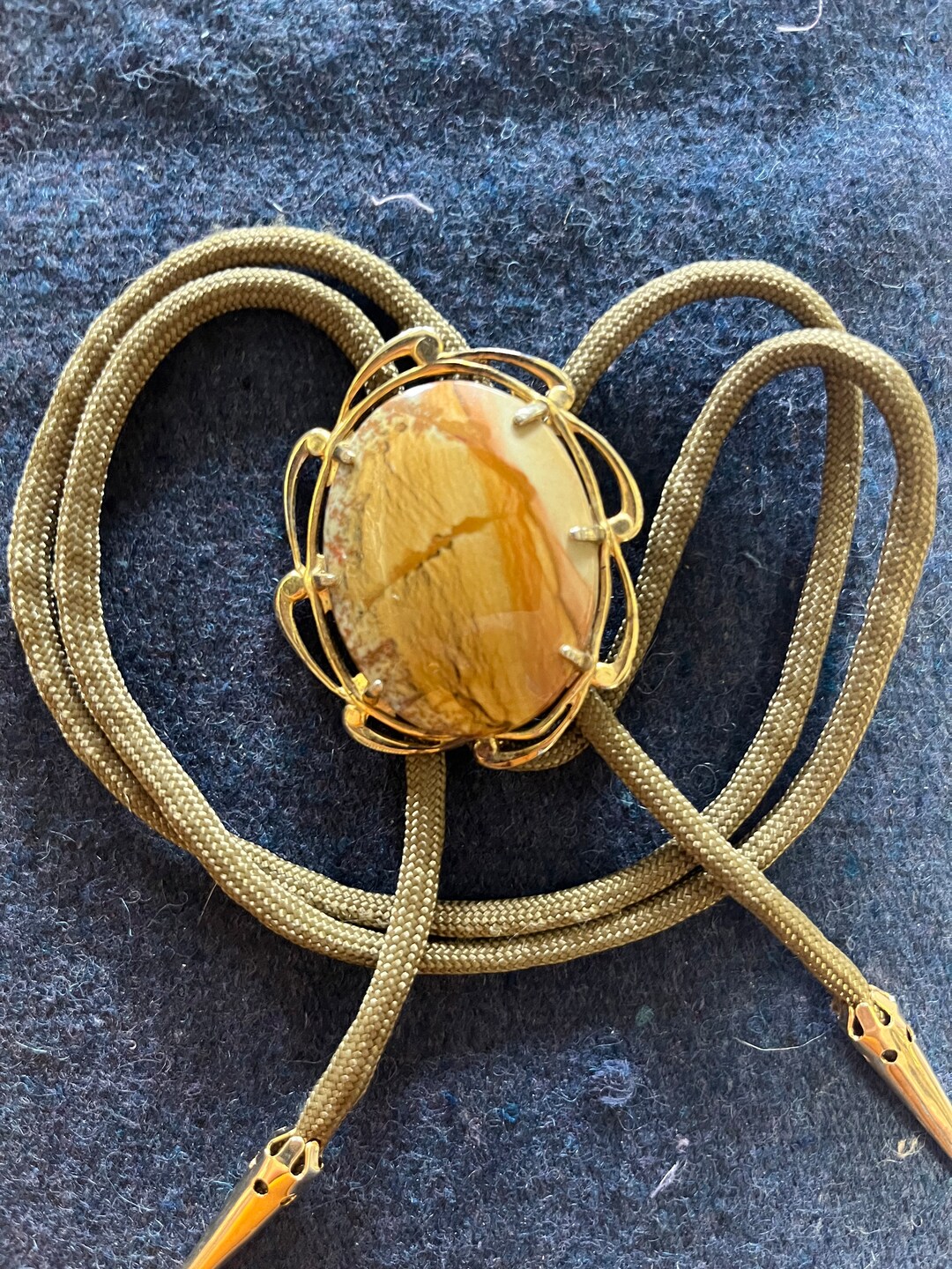 Brown Stone Bolo With Gold Tone Setting - Etsy